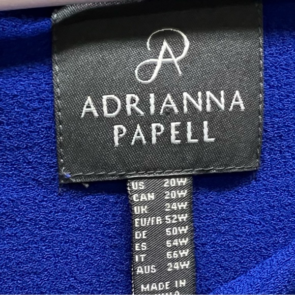 Adrianna Papell Plus Draped Popover Blouson Sheath Dress In Blue Womens Size 20 - Picture 11 of 12